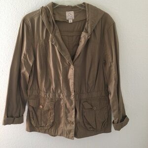 DB Sport Khaki Barn Style Button Hooded Cotton Jacket Size XL